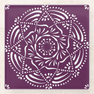Posavasos De Vidrio Blackberry Mandala