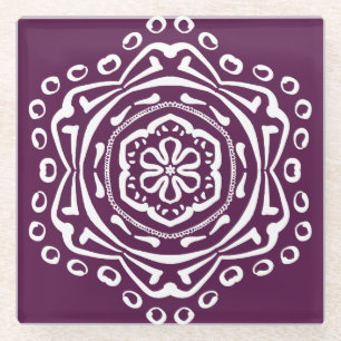 Posavasos De Vidrio Blackberry Mandala