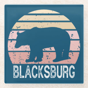 Posavasos De Vidrio Blacksburg Virginia Retro Bear