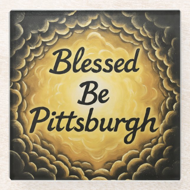 Posavasos De Vidrio BlessedBePittsburgh (Anverso)