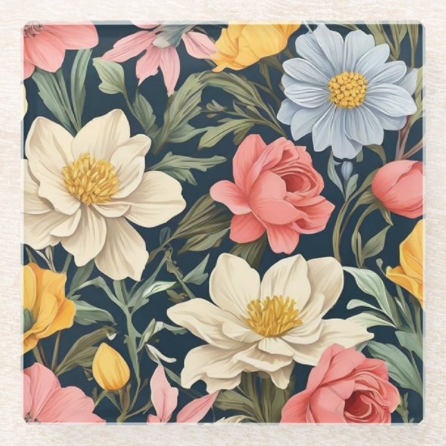 Posavasos De Vidrio Bliss botánico (Anverso)