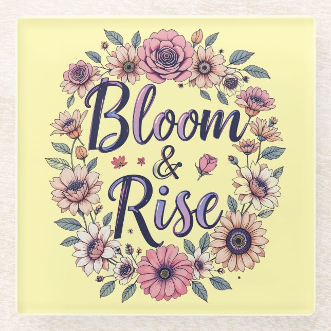 Posavasos De Vidrio Bloom & Rise (Anverso)