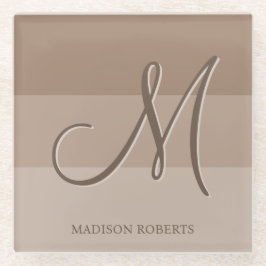 Posavasos De Vidrio Bloques de color Mocha personalizados