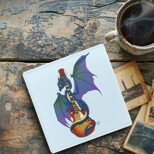 Posavasos De Vidrio Blue Dragon Sunburst Guitar Music
