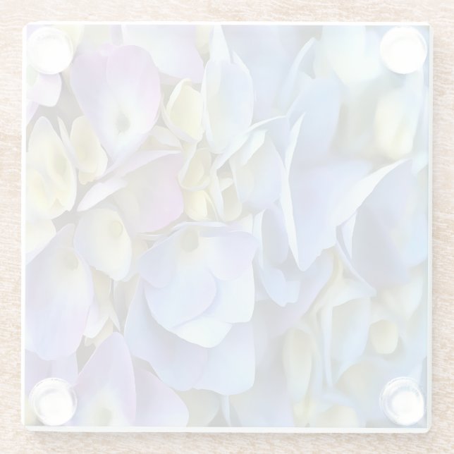 Posavasos De Vidrio Blue Hydrangea Shrub Bossom artístico (Reverso)