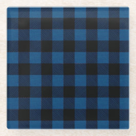 Posavasos De Vidrio Blue Lumberjack Plaid