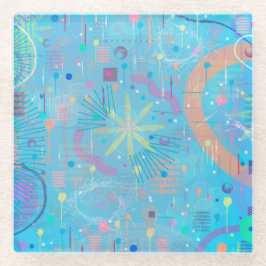 Posavasos De Vidrio Blue Pastels Dream Abstract 