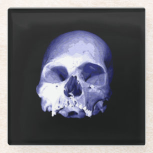 Posavasos De Vidrio Blue Skull