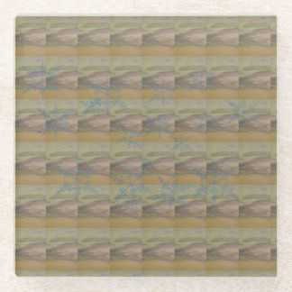 Posavasos De Vidrio Blue snowflake waves on the Seashore