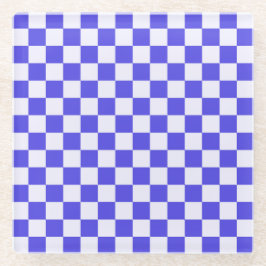Posavasos De Vidrio Blueberry cream checkered pattern