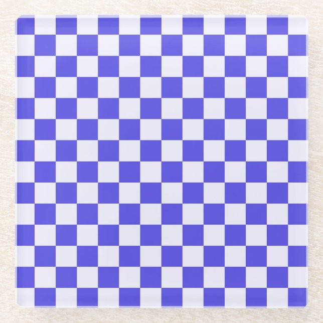 Posavasos De Vidrio Blueberry cream checkered pattern (Anverso)