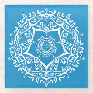 Posavasos De Vidrio Bluebird Mandala