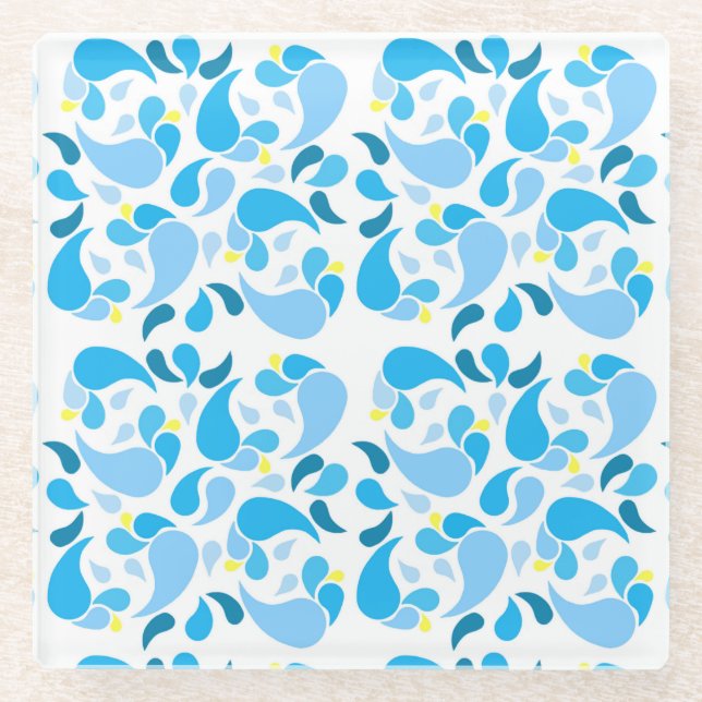 Posavasos De Vidrio Blues de verano (Anverso)