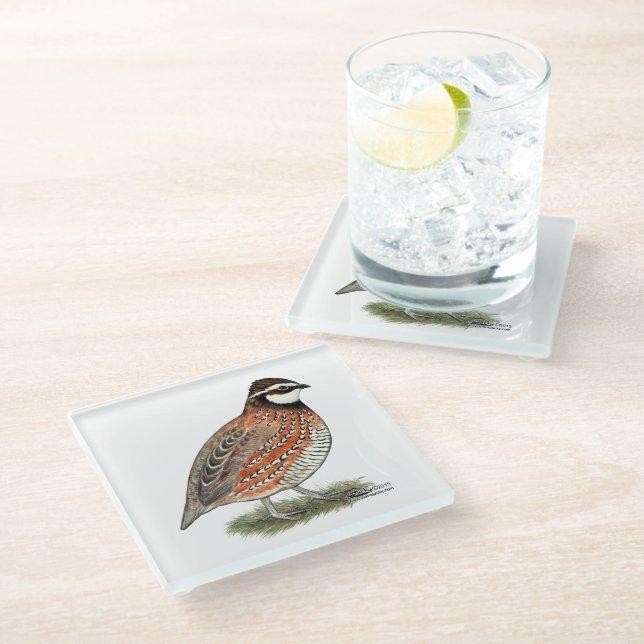 Posavasos De Vidrio Bobwhite Quail Rooster (Angular)