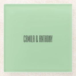 Posavasos De Vidrio Boda de borde geométrico islámico turquesa