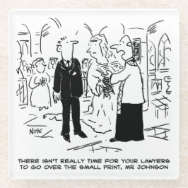 Posavasos De Vidrio Boda en la Iglesia el Vicario Dice No a los Abogad