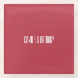 Posavasos De Vidrio Boda rojo