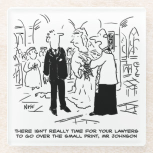 Posavasos De Vidrio Boda Servicio Religioso Vicario Dice No a Abogados