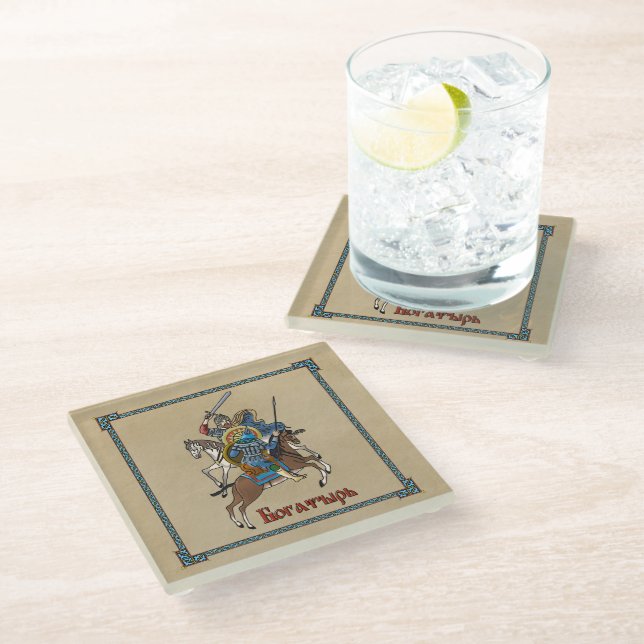 Posavasos De Vidrio Bogatyr ruso medieval (Angular)