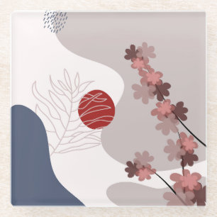 Posavasos De Vidrio Boho azul magenta