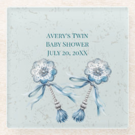 Posavasos De Vidrio Boho Blue Baby Rattle