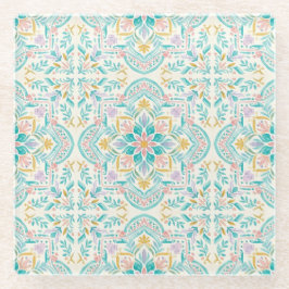 Posavasos De Vidrio Boho Floral