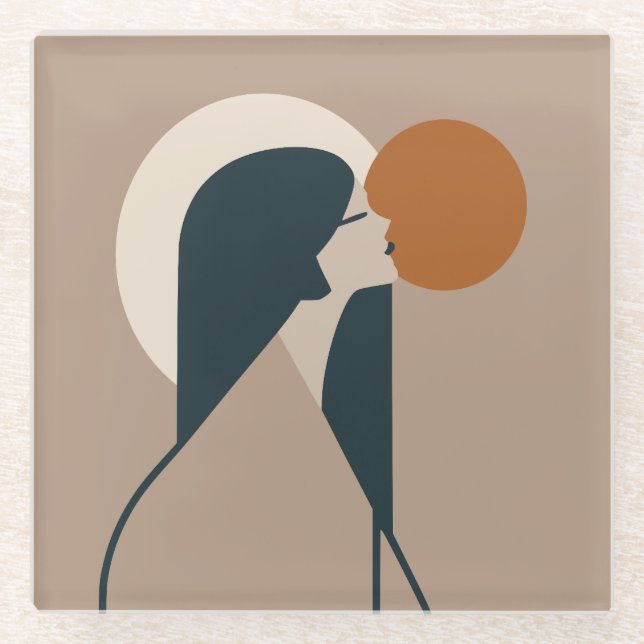 Posavasos De Vidrio Boho Woman Sun (Anverso)