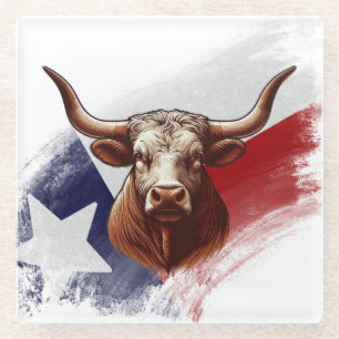 Posavasos De Vidrio Bola de longhorn de Texas