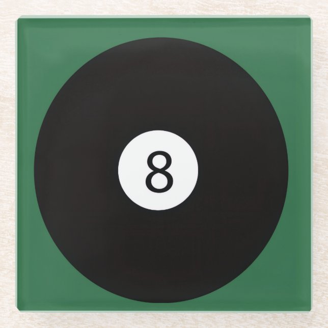 Posavasos De Vidrio Bola ocho (Anverso)