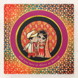 Posavasos De Vidrio Bollywood Engagement Boda indio Cute Coute