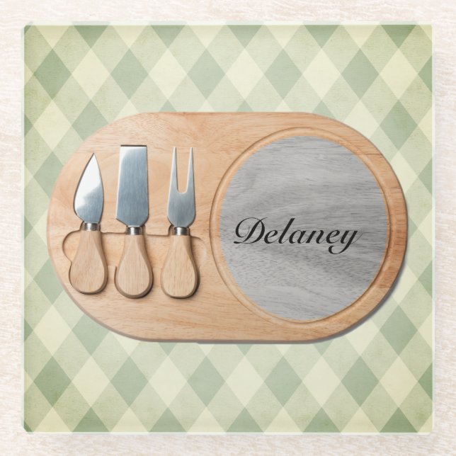 Posavasos De Vidrio Bolsa de Personalizado de queso (Anverso)