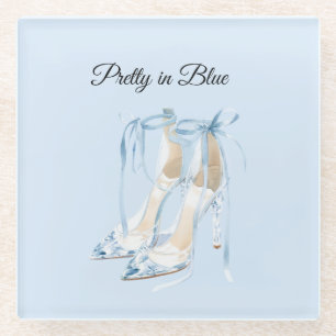 Posavasos De Vidrio Bonita en Tacones Azules