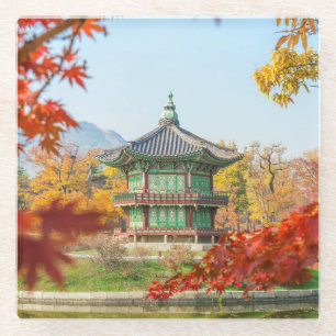 Posavasos De Vidrio Bonita pagoda Gyeongbokgung Seúl Corea