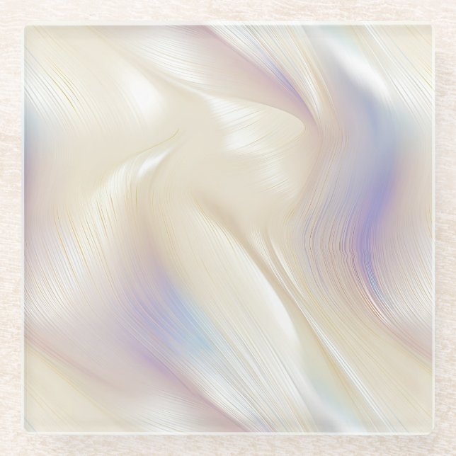 Posavasos De Vidrio Bonito elegante Pearl Aqua Blue Purple Swirl (Anverso)