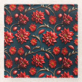 Posavasos De Vidrio Bonito Poinsettia