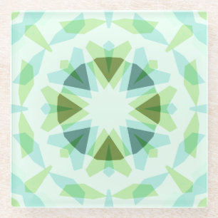 Posavasos De Vidrio Bonito Verde Fresco Estrella Azul Decoración Dopam