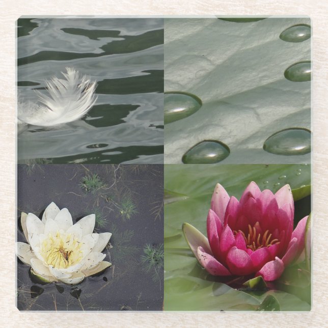 Posavasos De Vidrio Bonito Water Lilies (Anverso)