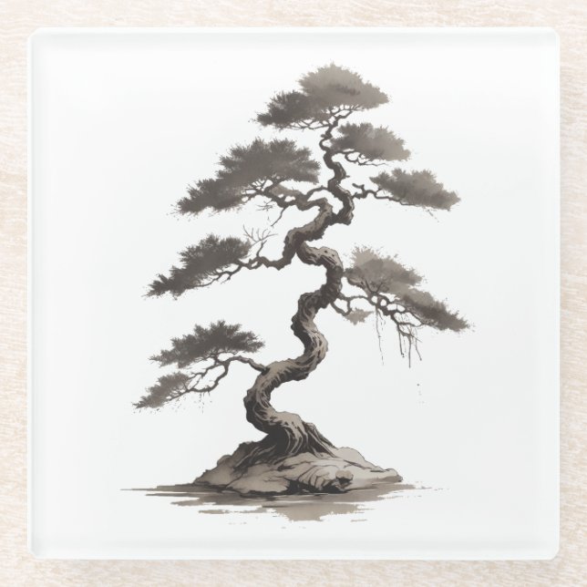 Posavasos De Vidrio Bonsai (Anverso)
