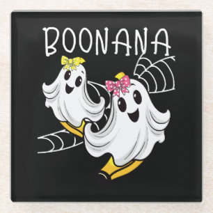 Posavasos De Vidrio Boonana Fantasma Lindo Plátano Halloween