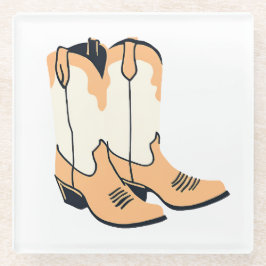 Posavasos De Vidrio Boots de Cowboy Brown