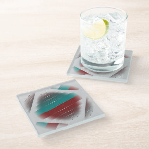 Posavasos De Vidrio Bordeaux azul verdoso girando