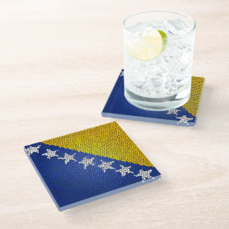 Posavasos De Vidrio Bosnia and Herzegovina Flag Patriotic Design