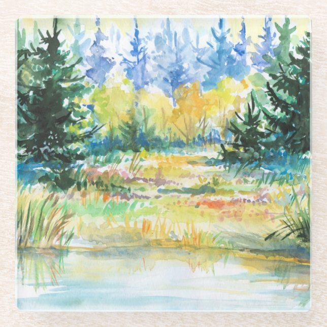 Posavasos De Vidrio Bosque (Anverso)