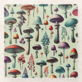 Posavasos De Vidrio Bosque de hongos