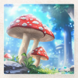 Posavasos De Vidrio Bosque de hongos