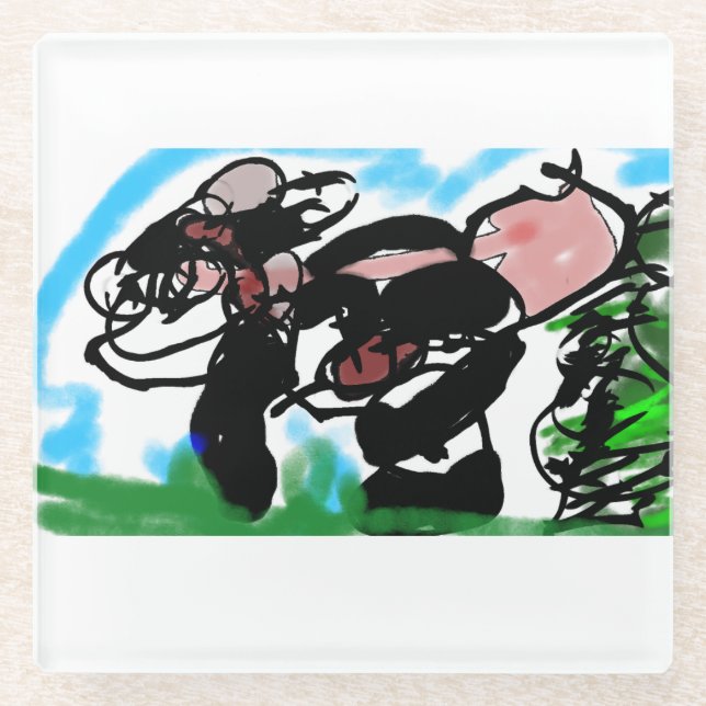 Posavasos De Vidrio Bosque de lobo (Anverso)