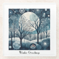 Bosque nórdico iluminado por la luna, personalizab