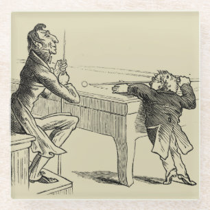 Posavasos De Vidrio Bosquejo del lápiz de dos hombres que juegan al