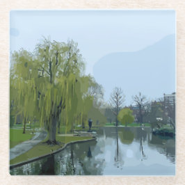 Posavasos De Vidrio Boston Public Garden Massachusetts Painting