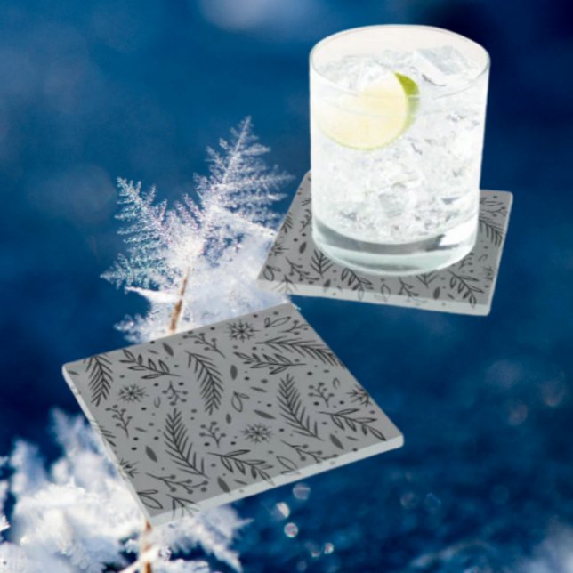 Posavasos de Vidrio Botánico de Invierno – Gris El (Subido por el creador)